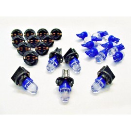 Lumiglow 15 Blue Domes LEDs Lights Bulbs 1/2" Sockets Instrument Panel Dashboard Chevy