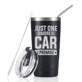 Onebttl Car Guy Gifts for Men Women Tumbler - 20oz/590ml Double Wall Vacuum Insulated Stainless Steel Travel Tumbler Cups with Lid & Straw - Car Lovers or enthusiast Gift - Just One More