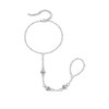 Lansora Hand Chain Bracelet Stainless Steel Finger Ring Bracelet Adjustable