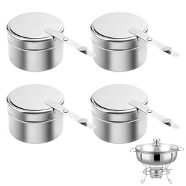 Pack of 4 fuel paste containers, fondue burner, fuel paste for warming containers, fuel paste fondue, fondue fuel paste, for hot pot, dry pot cuisine, buffet, outdoor, camping, hiking