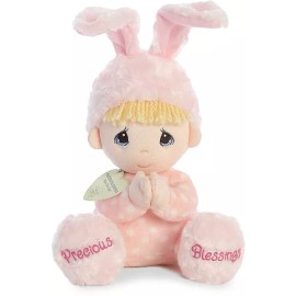 Aurora Prayer Girl Bunny Musical Plush Aurora Plush 9.5" Pink #15778 Precious Blessings