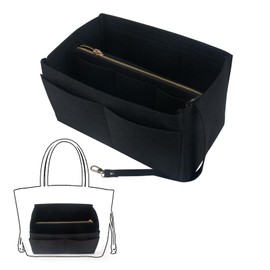 AWAVM Bag Organizer Insert - Multi-Pocket Felt Liner for Handbags, Purses, Totes - Fits Speedy, Neverfull (Black, M)