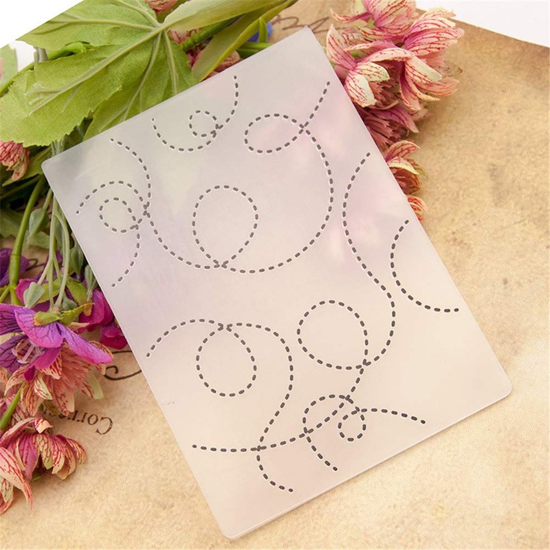 arriettycraft Swirls Circle Plastic Embossing Folder for Scrapbook DIY Album