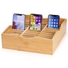 Lawei 36-Grid Bamboo Cell Phones Storage Box, Desktop Mobile Phone