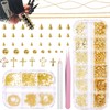 Gold Cross Nail Charms Nail Art Spike Metal Studs, Gold