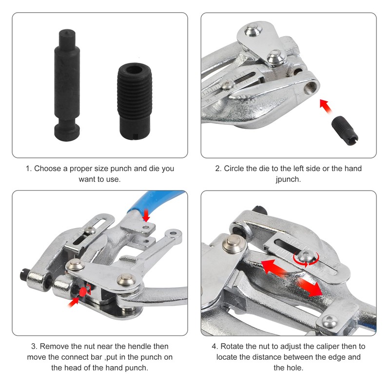 Power Punch Heavy Duty Hole Punch Set, Cr-V 3/32" x