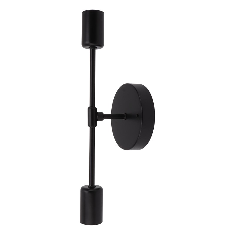 E27 E26 Double Wall Light Base Iron 85‑265V Black Modern