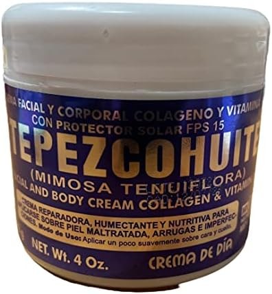 Del Indio Papago Tepezcohuite 120G Crema Piel Colageno Y Vitamina E Protector Solar Spf-15 Blanco