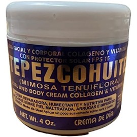 Del Indio Papago Tepezcohuite 120G Crema Piel Colageno Y Vitamina E Protector Solar Spf-15 Blanco