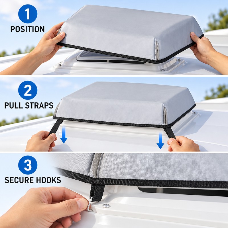 15.75 Inch RV Skylight Insulation Cover, Thickened Hail Rain Protection