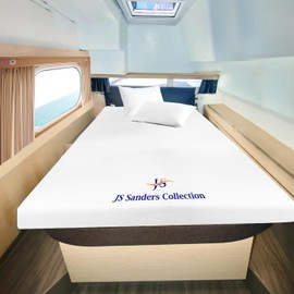 JS Sanders Collection 100% Egyptian Cotton AFT Berth 4 Piece The Best Boat AFT Berth Bedding Fits mattresses up to 8” Depth Sheet Set - 600 TC, White