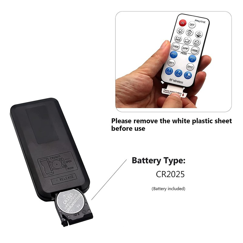 2-Pack RF Remote Dimmer for Single Color LED Strip Lights,PAUTIX