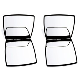 EUTECH 2 Pcs Fashion Compact Cosmetic Mirror, Elegant Compact Purses Makeup Mirror, Small Compact Mirror 2 x 1 Magnification, Square, Perfect for Purses - Travel, Black