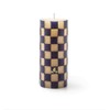 Mackenzie-Childs Check 6″ Navy Pillar Candle