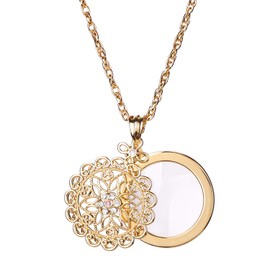 Magnifying Glass with Chain Reading Magnifying Glass Reading Aid Bags Magnifier Pendant Necklace Pullover Magnifying Glass Portable Handheld Magnifier Women's Vision Aid Mini Magnifying Glass Pocket