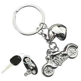 SHENLONG 1PCS 3D Metal Keyring Motorcycle Helmet Key Rings Motor Keychain Metal Key Chain,3D Metal Motor Bike Super Bike Scooter Keyring Gift,Metal Motor Bike Gift for Men and Women(SILVER)
