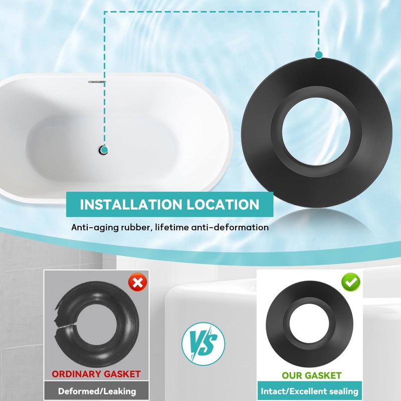 37680B Tub Stopper Gasket for Tip Toe Style Bathtub Stoppers,