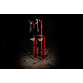 Stamina X Fortress Power Tower Home Gym Pull Up Fitness Workout Station, Red