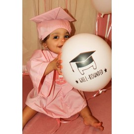 GraduationMall Baby Graduation Cap and Gown Set with Tassel – NICU Graduate Outfit for Infants 12-18 Months, Soft Satin Pink L
