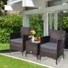 KOTEK 3 Piece Patio Furniture Set, Outdoor Wicker Conversation Set