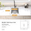 Beleeb 13×15 Inch Drop-In Bar Sink，18-Gauge Stainless Steel Small Kitchen