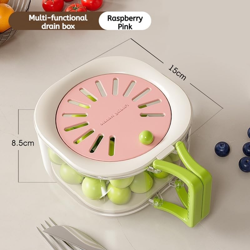 HavenLiving CollapsibleMulti-PurposeColanderStrainerSpace-Saving FoldablePlasticPastaDrainerFruit/Vegetable WashBasketKitchenFilter for SinkCookingSaladPrepSalad Washer Vegetable wash(Rasplbury Pink)