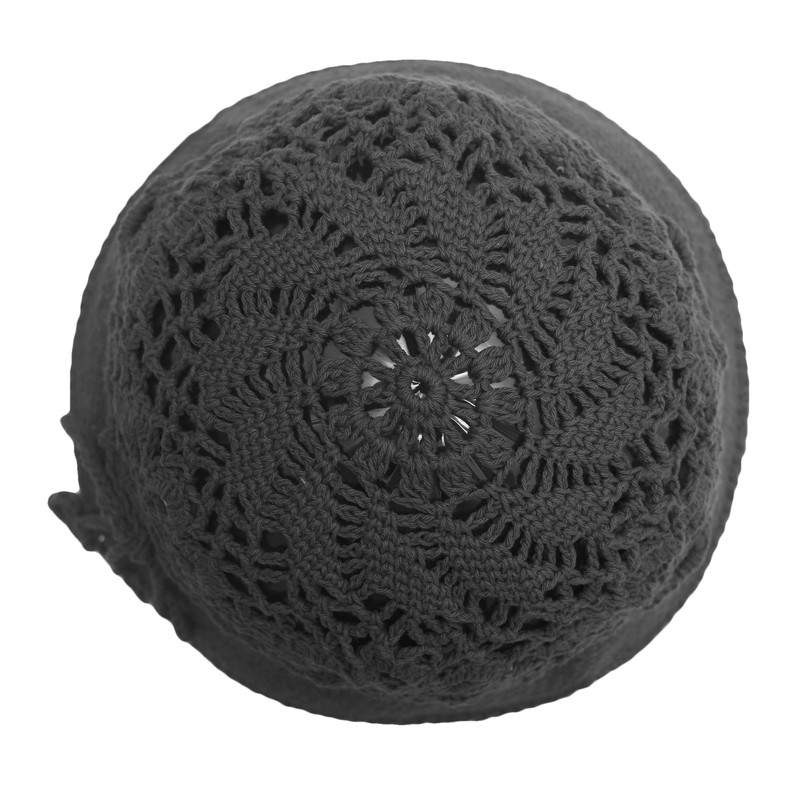 ZLYC Women's Summer Cotton Handmade Knitted Fisherman Hat, Crocheted Gray