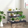 aboxoo 3 Tier Stair Style Large Metal Plant Stand, Garden