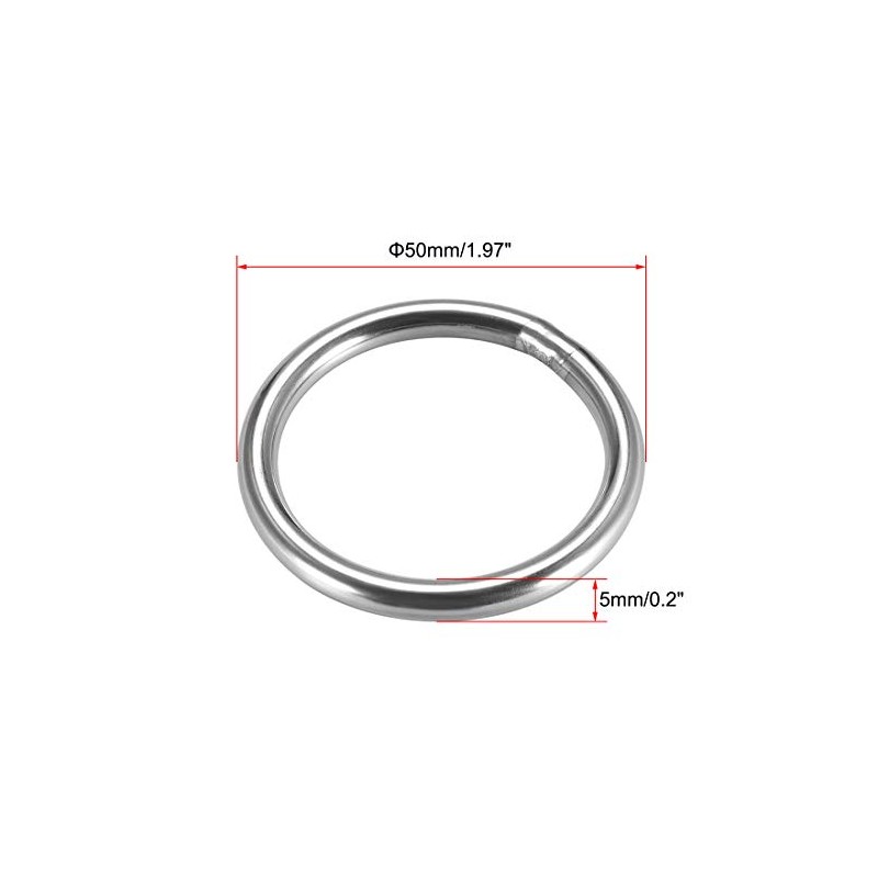 sourcing map 201 Stainless Steel O Ring 50mm(1.97") Outer Diameter