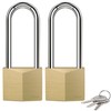 Puroma 2 Pack Keyed Padlock Waterproof Solid Brass Lock, 2.6