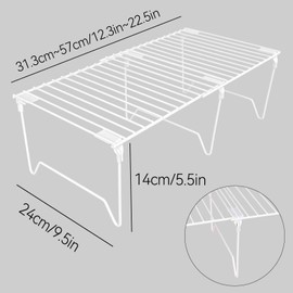 BUWZUJR 1/2-Piece Set freezer organizer,Stackable Cabinet Organizer Shelves,Foldable Pantry Shelf,Plate, Dish,Rustproof Metal Storage Organizer