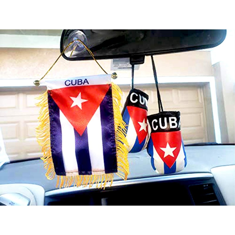 Rainbow Trading Flag and Boxing Gloves Combo Car Rear-View Mirror