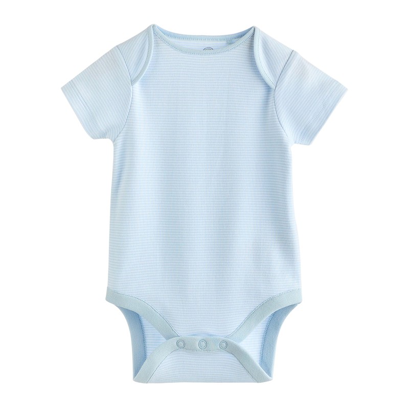 NEXT Kurzärmelige Baby-Bodys mit Bärendesign, 5er-Pack Blau 1 Monat