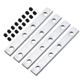 sourcing map Straight Line Connector, 4Pcs 4inch Inside Joint Brackets with M8 Screws for 4040 Series Aluminum Extrusion Profile T Slot 8mm (Silver)