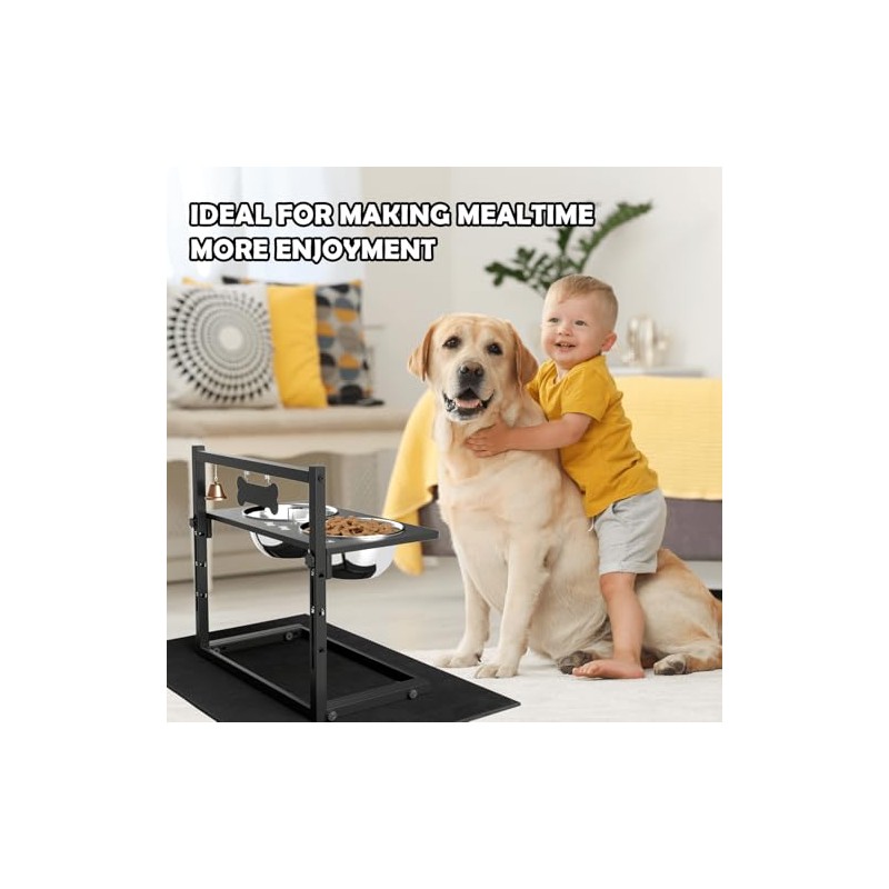 Cuencos elevados para perros con alimentador lento, con alfombrilla a