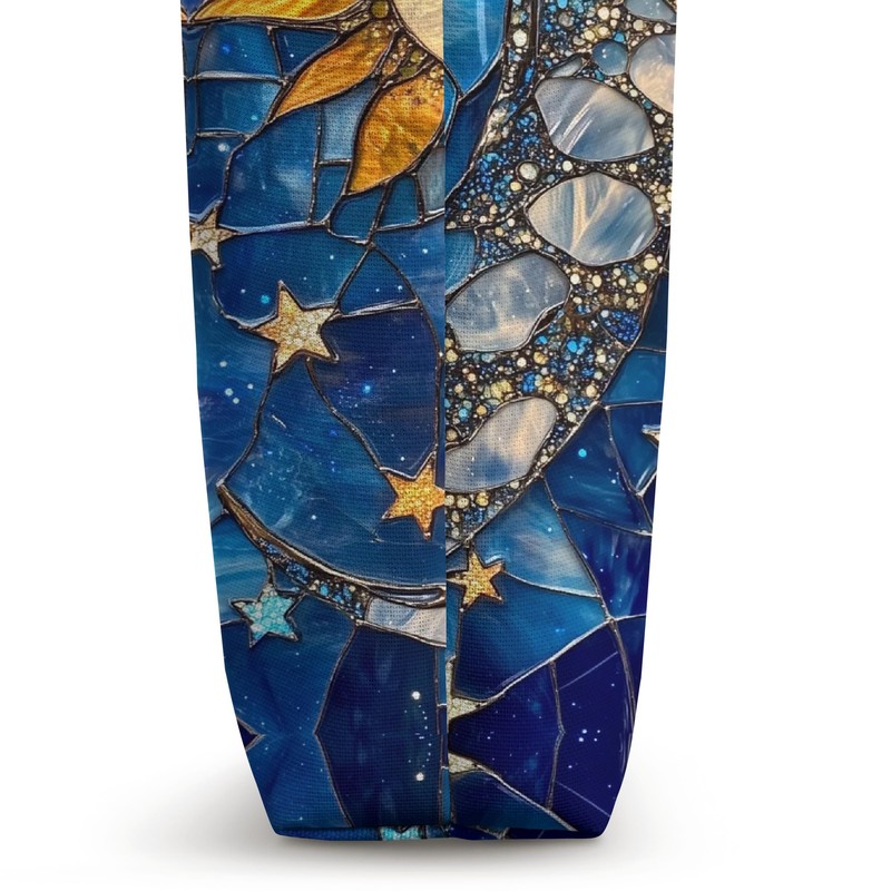 Celestial Sun Moon Stars Stained Art Effect Stain Art Blue