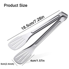 MOLHEM Kitchen Tongs Stainless Steel Serving Tongs 7" Grip Non Stick 5 Pack