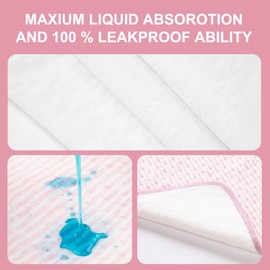 Incontinence Bed Pads Reusable, 40"x 55" Large Reusable Waterproof Soft Pee Pads for Urine Adults, Elderly, Seniors, Women, Kids & Pets, Highly Absorben Protective Pad for Bed, Couch, Sofa-Pink