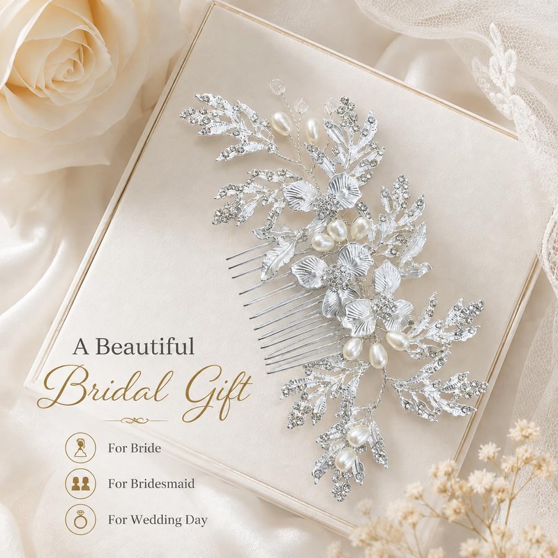 Wedding Pearl Leaf Hairpin Bridal Hairpin Handcrafted Flower Headband For