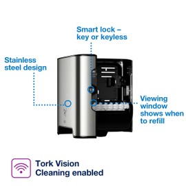 Tork Matic Paper Hand Towel Roll Dispenser Stainless Steel H1, One-at-a-Time Dispensing, Image Range, 461002