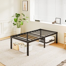 AGXI 20 Inch Twin XL Bed Frame No Box Spring Needed, Heavy Duty XL Twin Metal Platform Bed Frame with Tall Storage Space, Easy Assembly Strong Bearing Capacity, Noise Free