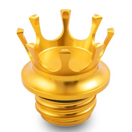 APEBAZY Motorcycle Fuel Cap CNC Crown Oil Caps for Sportster XL1200 883 48 Softail Dyna FXD FLST Road King1996-2021 Gold