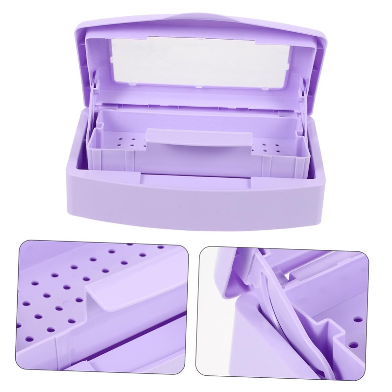 Beavorty Nail Art Tools Organizer Box Sterilizer Case for Nail