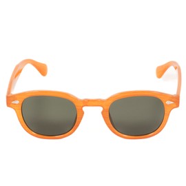KISS DEPP ICONIC Sunglasses Men Women - Moscot Style Vintage Worn by Johnny Depp - Frame with Metal Studs - UV400 Lenses Versatile Elegance for Casual & Refined Looks, orange, Unit size
