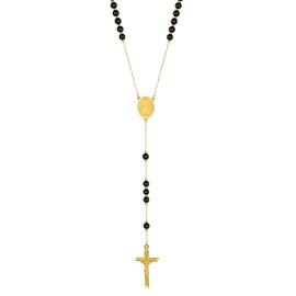 Supcare Prayer Beads for Men Women Rosary Catholic Necklace with Glass Beads Virgin Mary Medal Jesus Cross Necklace Pendant Stainless Steel Rosary Crucifix Religious Fashion Jewellery for Birthday,