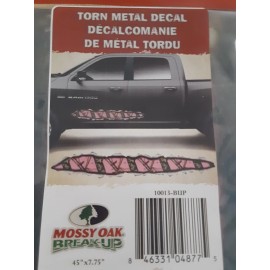 Mossy Oak Graphics: Torn Metal Decal auto truck pink camo