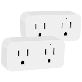 QIACHIP 16A WiFi Dual Smart Socket Outlet Plug 2 pack,Ewelink APP Control Remote Switch with Timer,2-in-1 Compact Design,Compatible with Alexa,Google Home, SmartThings