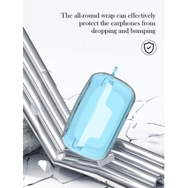 Case for AVIOT TE-V1R-HEN hololive English -Myth- Collaboration Wireless Earbuds,Soft Protective,Shockproof,BOVUGAC Silicone Case Cover with Keychain & Cleaning Kit & Lanyard-Blue