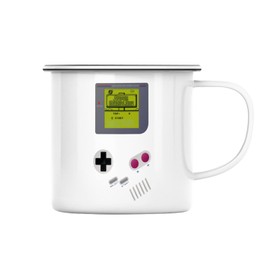 Fabulous Enamelled Metal Cup 284 ml Old School Game Portable Console Retro Video Game 1990