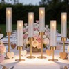 Glass Hurricane Candle Holders Set of 6,Brass Candlestick Holders,Taper Candlestick